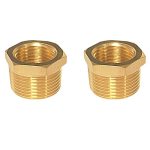 Youho 3 4 To 1 2 Reducer Brass Threaded Pipe Fitting 3 4 Npt Male X 1 2 Npt Female Hex Bushing Adapter Pack OF2