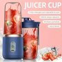 6 Blades USB Portable Juicer Maker Juicer With 2 Cups Portable Charging Small Sports Juice Cup Home Multifunctional Juicer Cup Automatic Small Electric Juicer