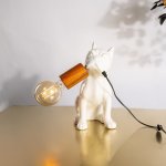 Frenchie Table Light - Gloss White Fitting On Right