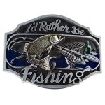 Buckle Rage Adult Unisex I'd Rather Be Fishing Redneck Bass Sport Belt Buckle