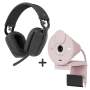 Logitech Zone Vibe 100 Wireless Over Ear Headphones + Brio 300 Full HD Webcam - Rose