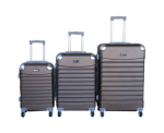 Smte 3 Piece Abs Luggage Set Brown Hard Shell Spinner Wheel And Locking With Keychain