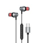 Yookie Wired Type-c Earphones Black silver