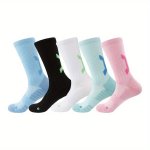 1PAIR Men's Compression Mid-calf Crew Socks Breathable Comfy Casual Socks Sweat-absorbing Fashion Sports For Outdoor Fitness Bas
