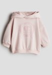 Print-motif Hoodie - Light Dusty Pink