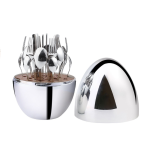 Luxury 24PC Egg Shaped Flatware Cutlery Set- IB-168 Silver