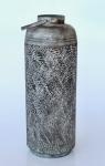 Black silver Distressed Metal Lantern Palm Leaf – 77X22CM