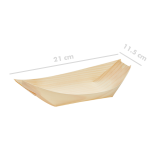 Wooden Bamboo Boats Pack Of 25 21 X 11.5CM