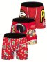 3PCS Red Snack Pattern Print Men's Boxer Briefs Set Breathable Comfy Boxer Trunks Elastic Sports Shorts Men's Casual Underwear Daily Bottom Wear