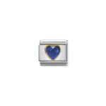 Composable Classic Multifaceted Blue Heart Link