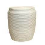 White Coiled Rattan Stool