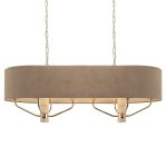 Luster Gold And Travertine Chandelier - Beige Shade