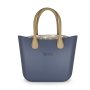 Original Collection Denim Pattern Inner Gold Zip Light Tan Round Handle