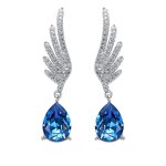Cde 925 Sterling Silver Gabriella Angel Earrings With Swarovski Crystals