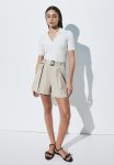 Belted Pull-on Shorts - Light Beige