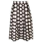 Polka Dot Pleated Skirt - Black Free