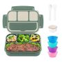 Qqko Bento Box Adult Lunch Box Bento Box For Kids 1200 Ml Lunch Containers For Adults Food Storage Container With 4 Compartments Leak-proof Micro