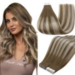 Full Shine Tape In Hair Extensions Human Hair 6 60 6 Balayage Light Ash Brown To Beige Blonde 20INCH 50G 20PCS Natural Looking S