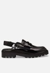 Calvin Klein Combat Leather Sling Mule - Triple Black