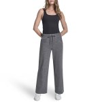 Mid-rise Spacedye Wide Leg Pants -black