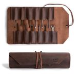 Leather Tool Bag Roll Up 12 Slot Heavy Duty Tool Roll Bag Organizer Tool Roll Up Bag Portable Tool Wrap Roll Bags For Travel