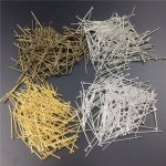50 100PCS 15-70MM Metal Headpins Flat Pin Connection T-shaped Head Pins For Diy Jewelry Making Findings Supplies