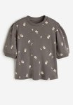 Patterned Sweatshirt Dress - Dark Grey floral