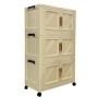 3-LAYER Extra Large Collapsible Storage Cabinet With Magnetic Doors