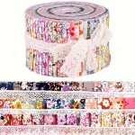 36 Pcs Cotton Fabric Swatches 6.48CM X 50.04CM - Quilting Jelly Roll Strips Pre-cut Floral Patterned Patchwork Pieces 100% Cotto