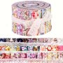 36 PCS Cotton Fabric Swatches 6.48cm X 50.04cm - Quilting Jelly Roll Strips Pre-Cut Floral Patterned Patchwork Pieces 100% Cotton Craft Supplies For Sewing
