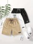 3-Pack Boys Summer Shorts Korean Style Solid Color Casual Shorts Comfy Boys Clothes