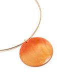 Goldair Gold Orange Genuine Shell Disc Torque Necklace