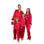 Family Christmas Pjs Womens Fall Fashion 2025 Family Christmas Pajamas Matching Sets 2025 Oversized Casual Silk Satin Xmas Pjs M