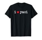 I Love Yaoi Funny Love Red Heart Minimalist T-Shirt