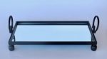Black Mirror Tray Handles 17X59X30CM
