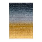 Modern Mustard & Blue Printed Rug – CPR2216