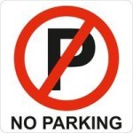 Parrot Sign Symbolic 150 150MM Red No Parking Sign On White Acp