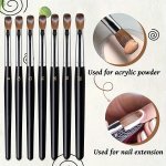 100% Kolinsky Acrylic Nail Brush Nail Art Brush For Acrylic Powder Round Oval Shaped Wood Handle Manicure For Diy Home Salon