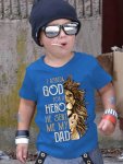 Boy's T-Shirt Lion And Letter Print Vibrant Short Sleeve Crew Neck Summer Tee Tops