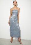 Bandeau Sequin Midi Dress - Denim