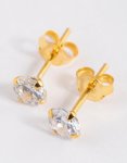 Goldair Gold Plated Sterling Silver Dainty Stud Earrings
