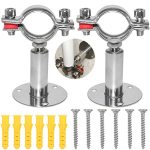 Beduan 2.25 Inch Stainless Steel Pipe Support Wall Ceiling Mount Strap Clamp Adjustable Bracket Holder For Pvc Metal Water Tube