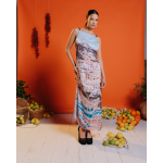 Square Neck Satin Dress In Positano Print - S