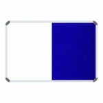 Non-magnetic Combination Whiteboard 2000 1200MM - Royal Blue Felt