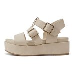 Soda Stellar" Women Flatform Multi Strap Double Buckle Open Toe Ankle Strap Platform Wedge Sandals Natural Pu Us Footwear Size