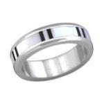 C1024-C7588 - Men's Stainless Steel Shimmering Shell Band Ring - Size 9