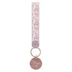 Faux Leather Key Ring - Blessed Is She Vintage Peonies