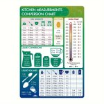 Kitchen Conversion Chart Magnet - Imperial & Metric To Standard Conversion Chart Decor Cooking Measurements For Food - Measuring