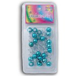 Fashion Hair Plastic Metallic And Clear Beads - Blue