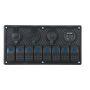 8 Gang Switch Panel With Cigarette Lighter Socket USB And Volt Meter